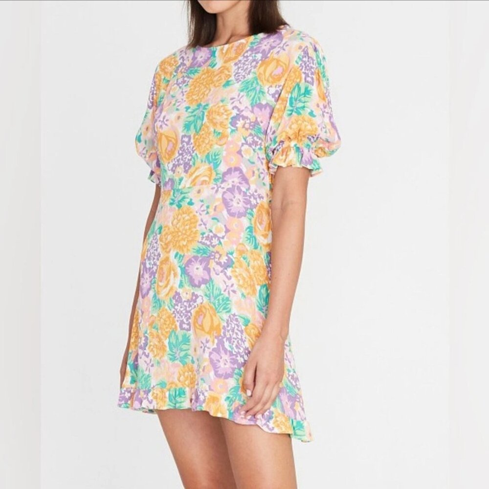 Faithfull the Brand Florence Floral Mini Dress Size 8